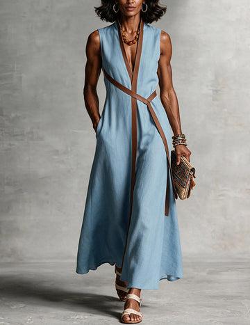 ekouaer-nightgowns-maxi-nachthemd-damen-mit-g-rtel-braun image 7