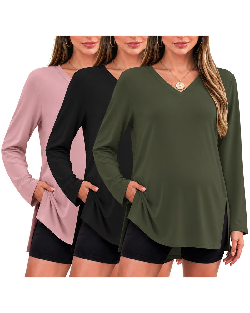ekouaer-maternity-umstandsshirt-3er-pack-v-ausschnitt-s-xxl image 5