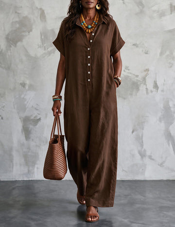 ekouaer-jumpsuits-overall-kurzarm-weit-schwarz-polyester image 7