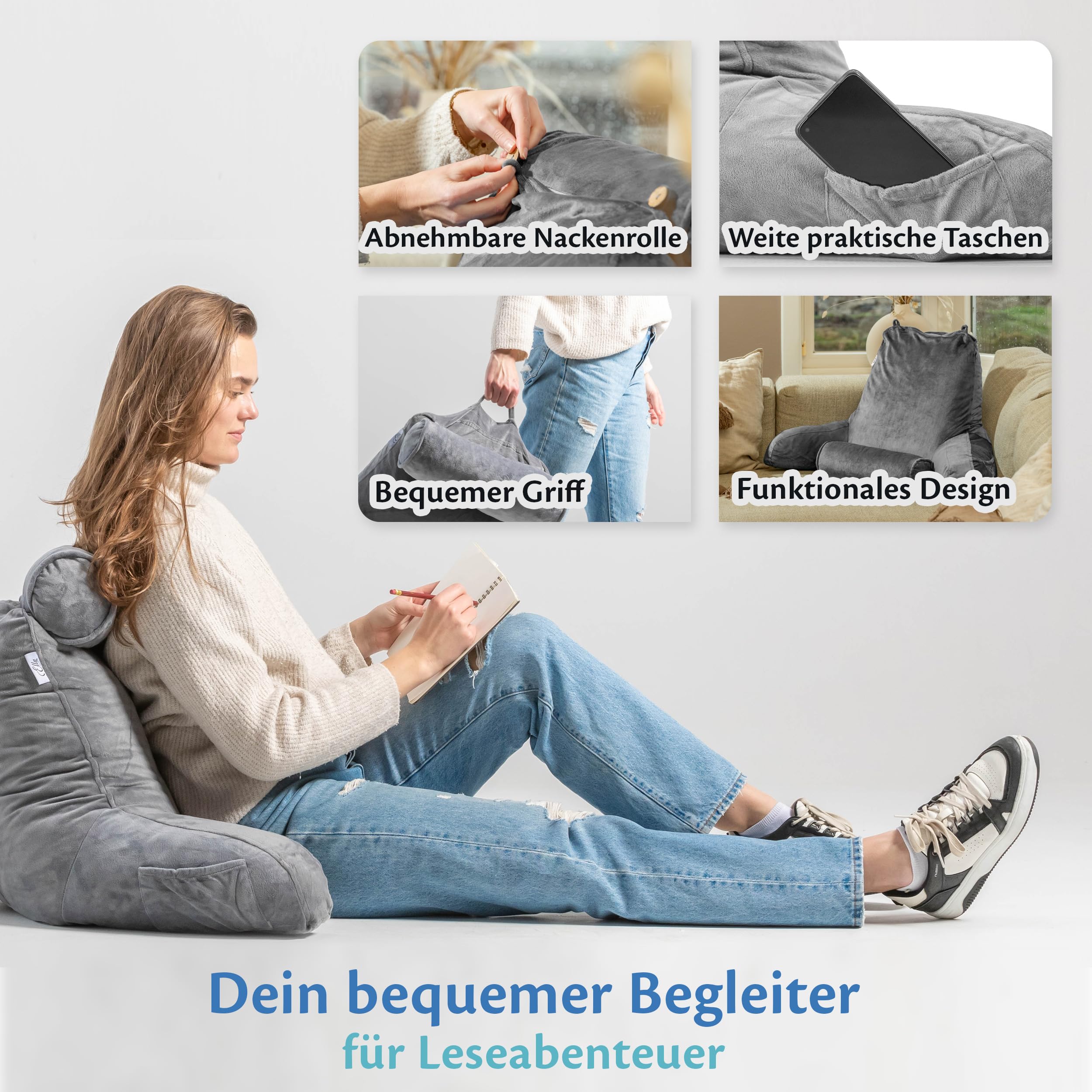 ella-lesekissen-reading-pillow-bett-sofa-memory-foam-grau image 4