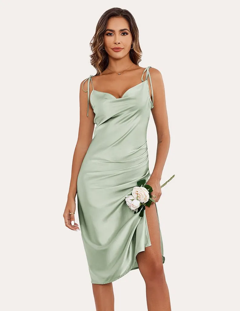 ekouaer-nightgowns-elegant-satin-midi-nachthemd-wasserfallausschnitt image 1