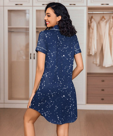 ekouaer-nightgowns-button-down-nachthemd-kurzarm-knielang image 5