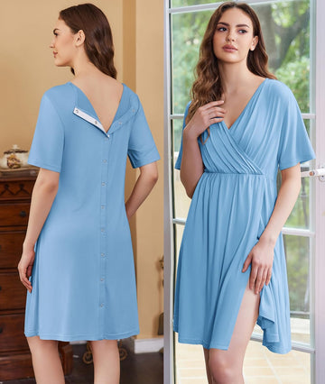ekouaer-maternity-nursing-stillnachthemd-v-ausschnitt image 5