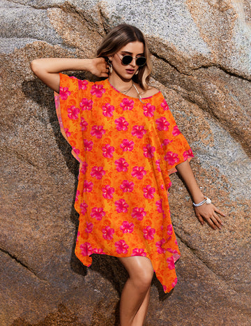 ekouaer-swimwear-chiffon-ruffle-strandkleid-floral-chiffon image 4
