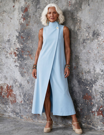 ekouaer-nightgowns-maxikleid-rmellos-mock-neck-a-linie image 3