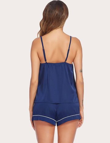 ekouaer-satin-pyjama-damen-set-top-shorts-spitze-tr-ger image 5