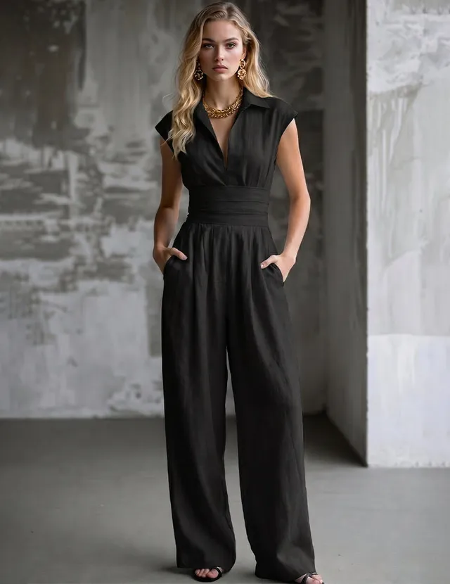 ekouaer-jumpsuits-overall-langarm-stehkragen-slim image 1