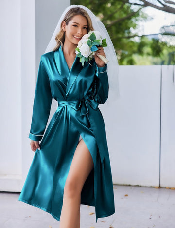 ekouaer-robes-satin-morgenmantel-shawlkragen-lang image 4
