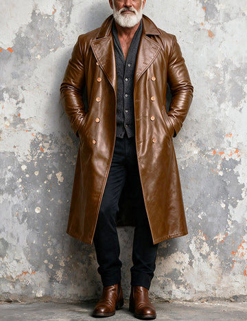 ekouaer-men-kunstleder-trenchcoat-herren-lang-doppelreihig image 5