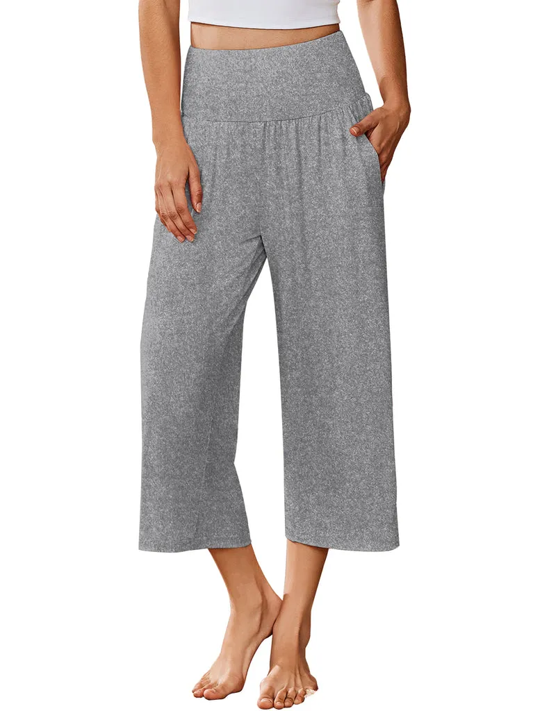 ekouaer-pajama-sets-schlafhose-weit-capri-mit-taschen image 1