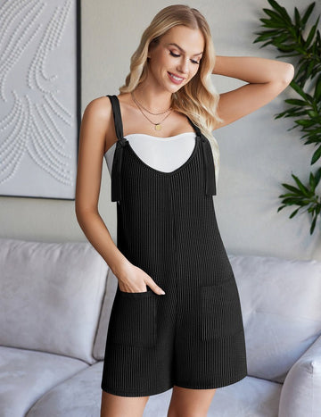 ekouaer-jumpsuits-jumpsuit-kurz-gerippt-mit-taschen image 3