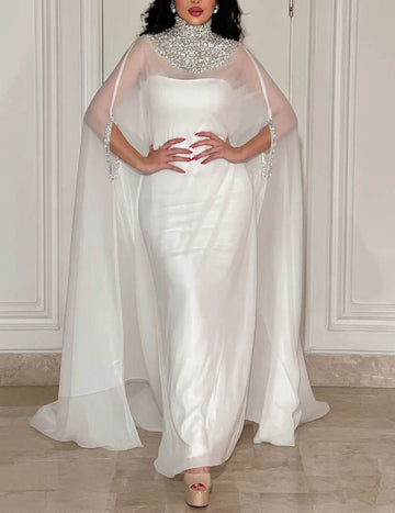 ekouaer-nightgowns-abendkleid-damen-lang-cape-perlen-chiffon image 8