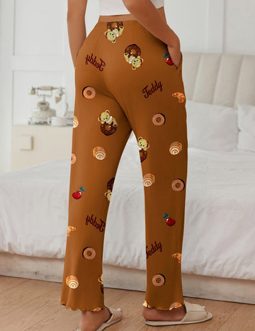ekouaer-teddy-pyjamahose-lang-weit-mit-taschen image 5