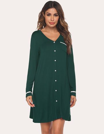 ekouaer-nightgowns-button-down-nachthemd-klassisch image 3