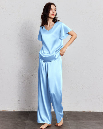 ekouaer-pajama-sets-satin-schlafanzug-r-schen-lang-atmungsaktiv image 5