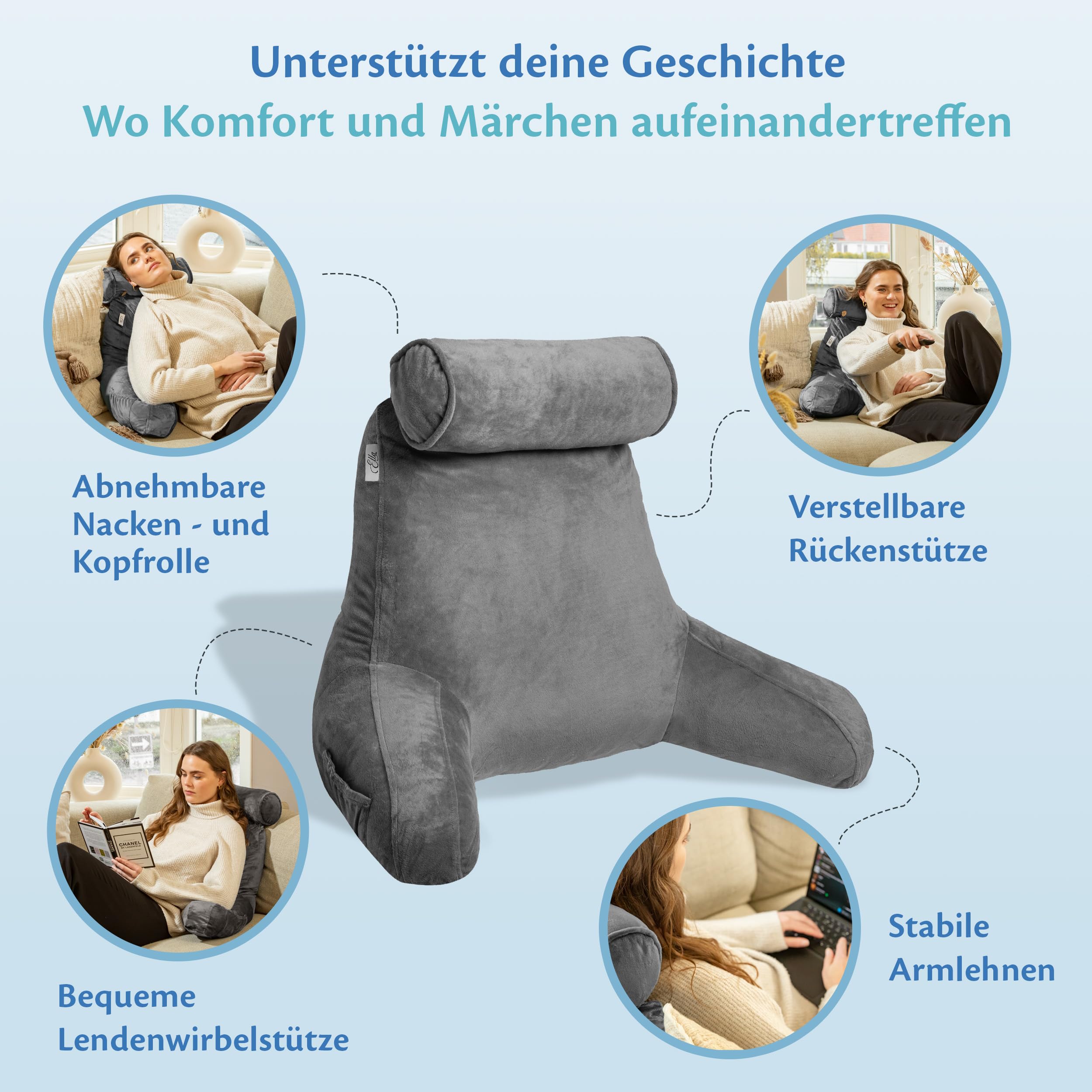 ella-lesekissen-reading-pillow-bett-sofa-memory-foam-grau image 3