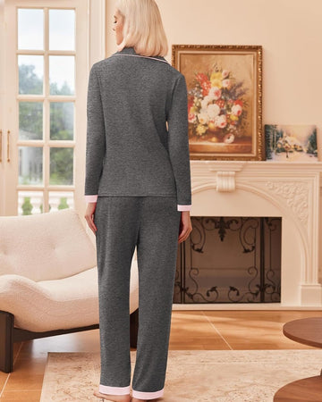 ekouaer-pajama-sets-langarm-button-down-pyjama-mit-taschen image 5