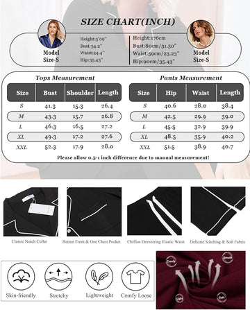 ekouaer-pajama-sets-classic-langarm-schlafanzug-knopfhemd image 3