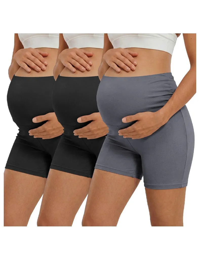 ekouaer-maternity-biker-shorts-umstandsshorts-3er-pack-high-waist image 1