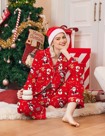 ekouaer-pajama-sets-classic-langarm-schlafanzug-knopfhemd image 5