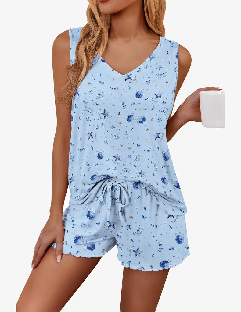 ekouaer-pajama-sets-tank-shorts-pyjama-mit-taschen image 1