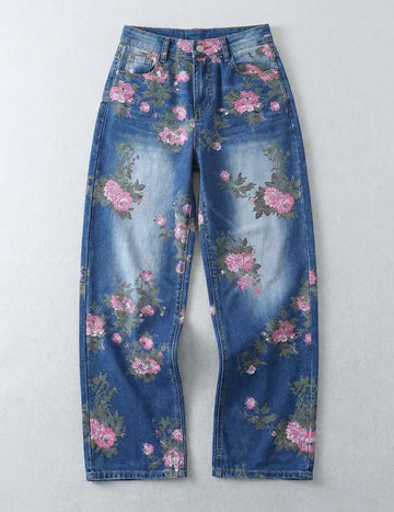 ekouaer-floral-boyfriend-jeans-high-waist-rosa image 3