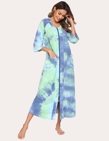 ekouaer-relaxed-three-quarters-sleeve-nachthemd-damen-3-4-arm image 4