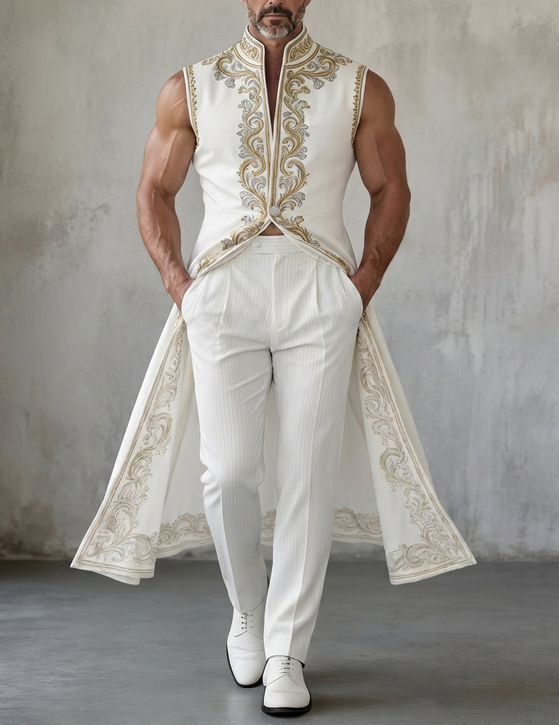 ekouaer-men-paisley-tailcoat-weste-wei-rmellos-stehkragen image 1