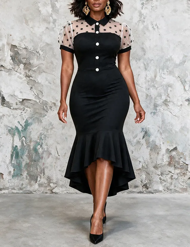 ekouaer-nightgowns-bodycon-mermaid-kleid-schwarz image 1
