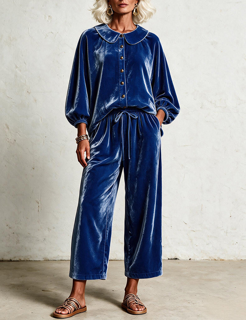 ekouaer-pajama-sets-velvet-peter-pan-pyjama-samt-hellblau image 6