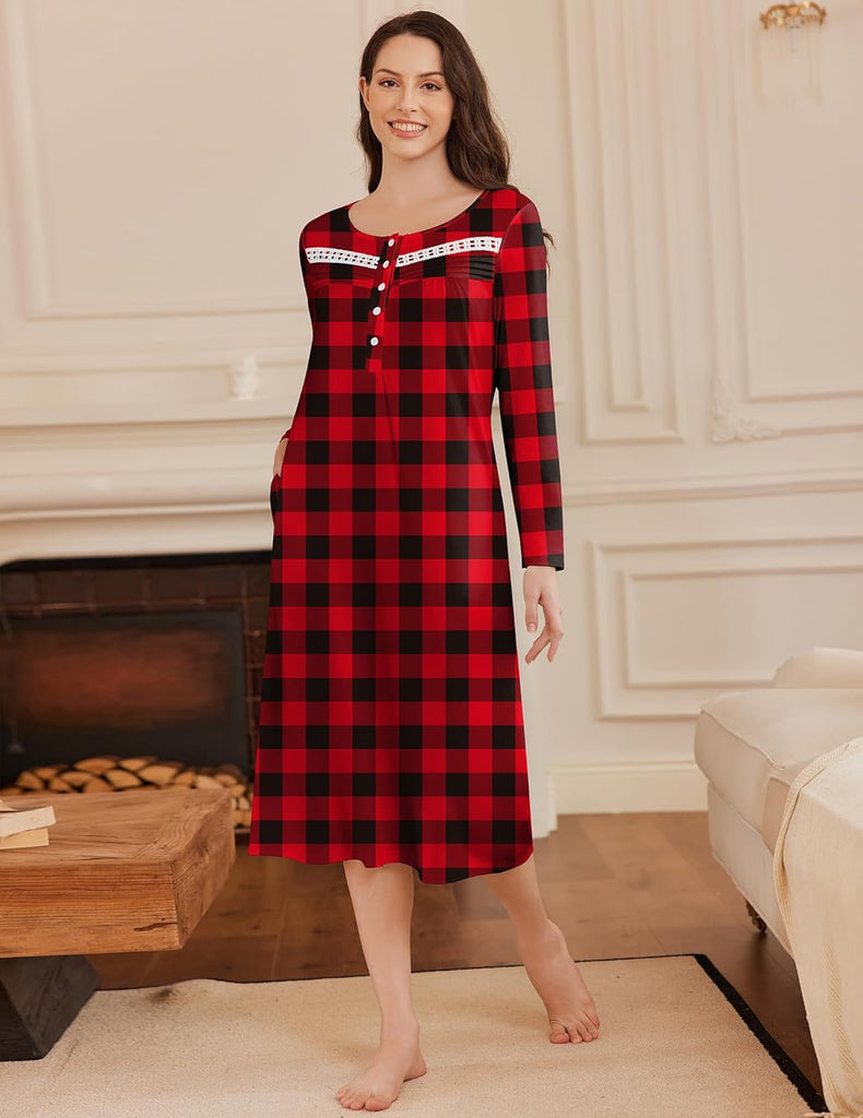 ekouaer-nightgowns-long-button-nachthemd-lang-taschen-kn-pfe image 1
