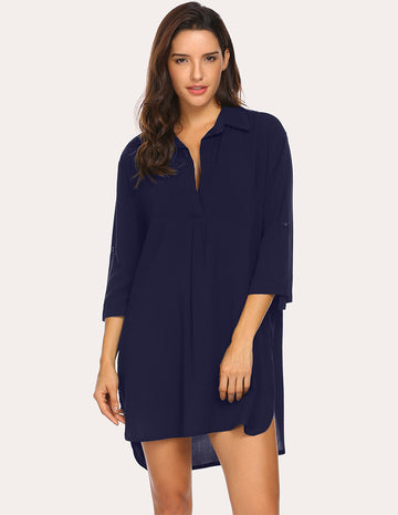 ekouaer-swimwear-bikini-cover-up-strandkleid-v-ausschnitt image 3