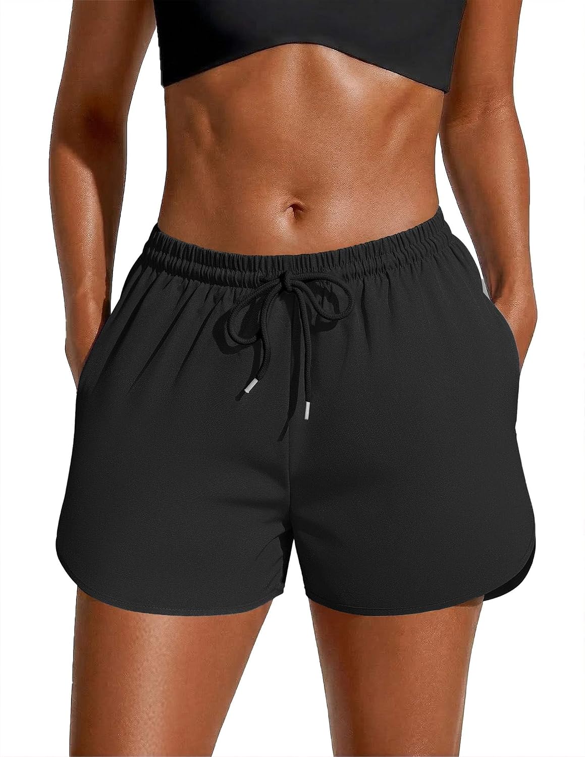 ekouaer-swimwear-boardshorts-colorblock-badeshorts-schwarz image 2
