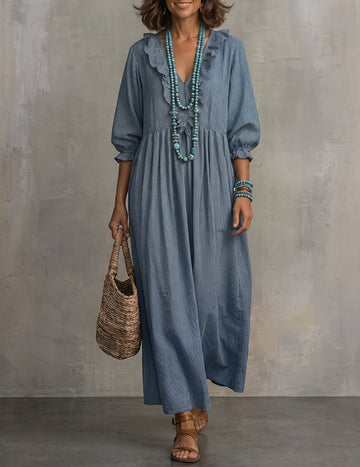 ekouaer-nightgowns-r-schen-maxikleid-v-ausschnitt-matcha-gr-n image 5