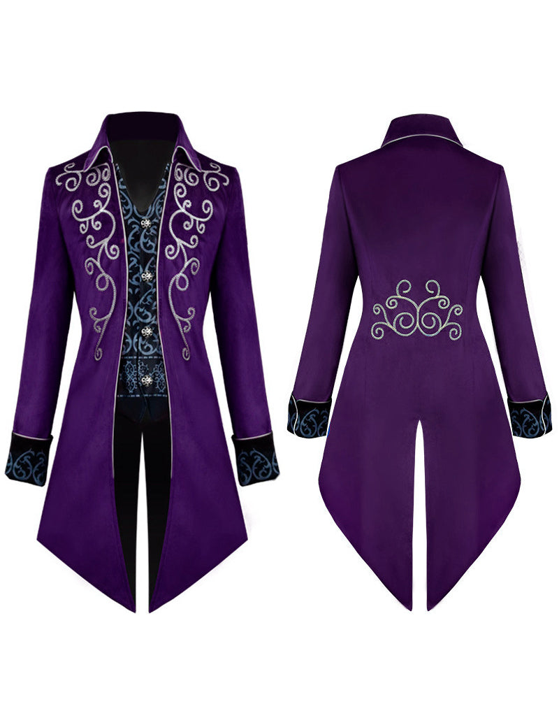 ekouaer-men-embroidered-royal-tailcoat-frackjacke-royal-blue image 8
