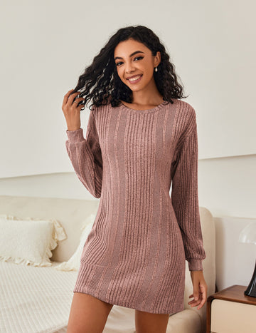 ekouaer-nightgowns-langarm-nachthemd-rippstrick-warm image 5