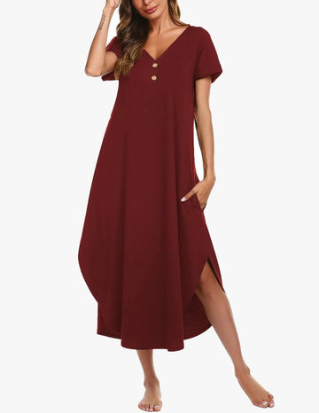 ekouaer-nightgowns-lang-nachthemd-knopfleiste-taschen image 3