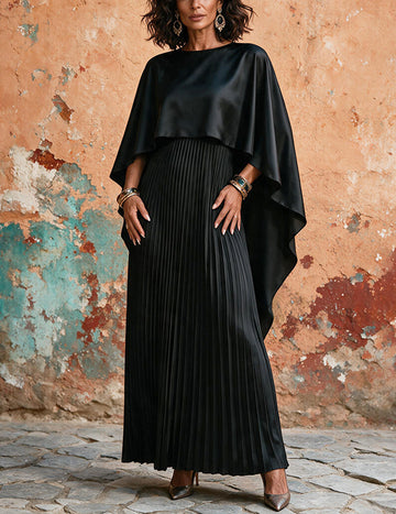 ekouaer-nightgowns-satin-maxikleid-cape-bordeaux image 5