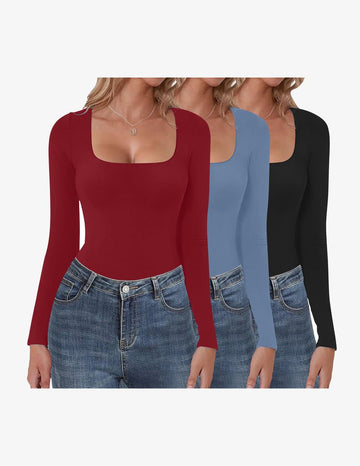 ekouaer-pajama-sets-langarmshirt-square-neck-3er-pack image 5