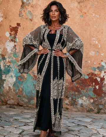 ekouaer-nightgowns-sequin-abaya-kaftan-kleid-rosa-mit-pailletten image 7