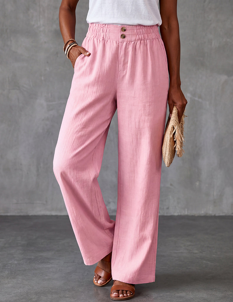 ekouaer-pajama-sets-wide-leg-schlafhose-rosa-mit-kordelzug image 1