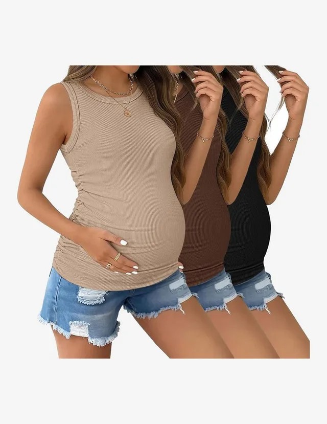 ekouaer-maternity-tank-top-3er-pack-gerippt-umstandsshirt image 1