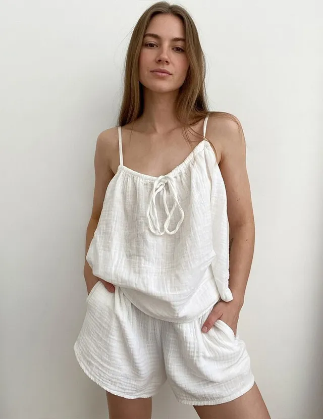 ekouaer-pajama-sets-cotton-lounge-set-100-baumwolle-cami image 1