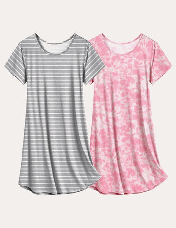 ekouaer-nightgowns-nachthemd-kurzarm-2er-pack-basic image 5