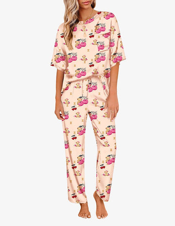 ekouaer-pajama-sets-satin-silky-pyjama-kurzarm-lang image 6
