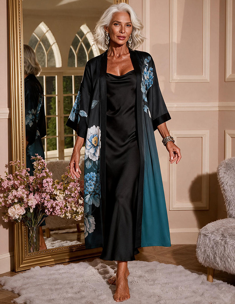 ekouaer-robes-kimono-morgenmantel-negligee-set-bestickt image 1