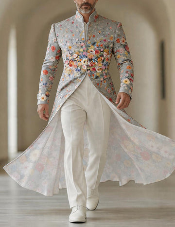 ekouaer-men-paisley-floral-frack-mantel-mandarin-hochzeit image 5