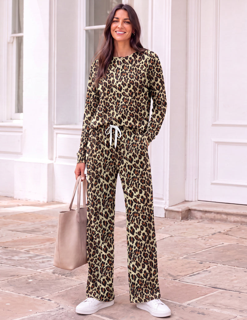 ekouaer-pajama-sets-henley-schlafanzug-langarm-winter image 2