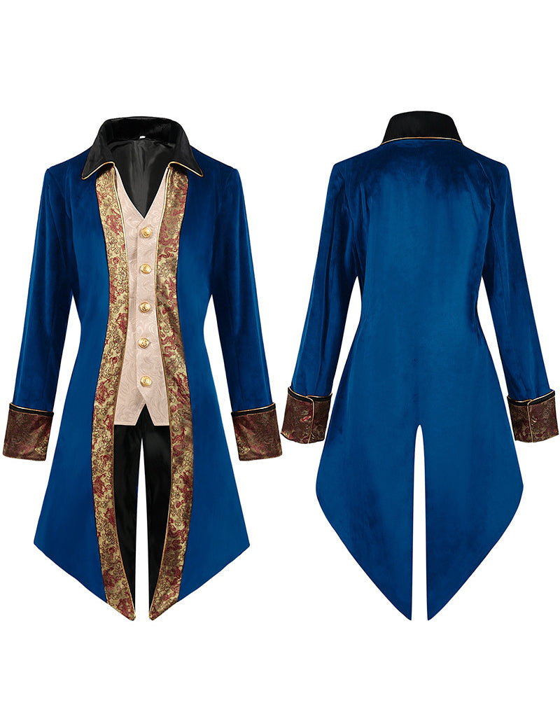 ekouaer-men-frack-jacke-gehrock-gold-schwarz-elegant image 8