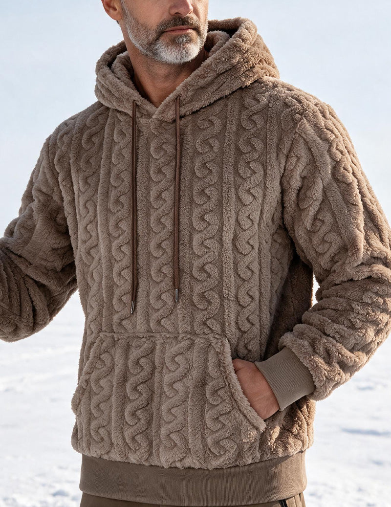 ekouaer-men-zopfstrick-kapuzenpullover-halbzip-schwarz image 5